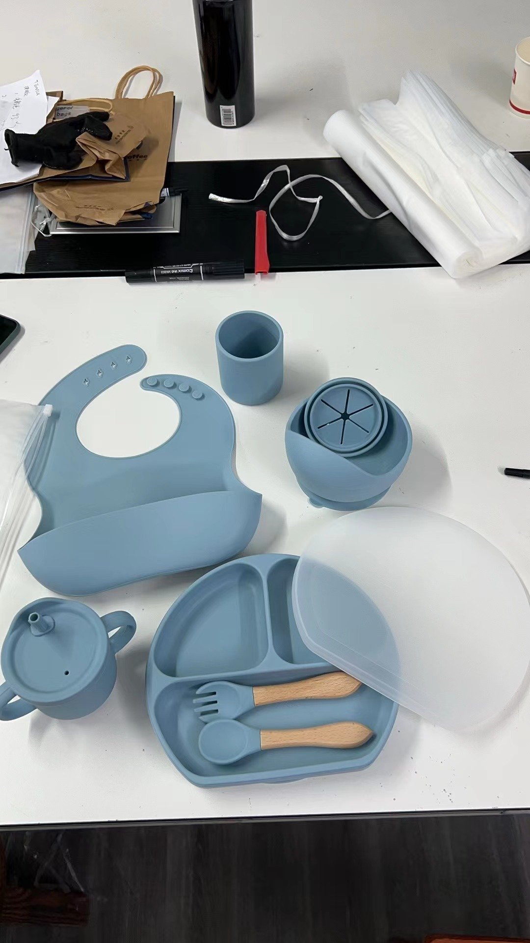 9-Piece Silicone Baby Feeding Set with Suction Bowl & Plate | Bellzbuz - Image 5
