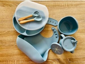 9-Piece Silicone Baby Feeding Set with Suction Bowl & Plate | Bellzbuz