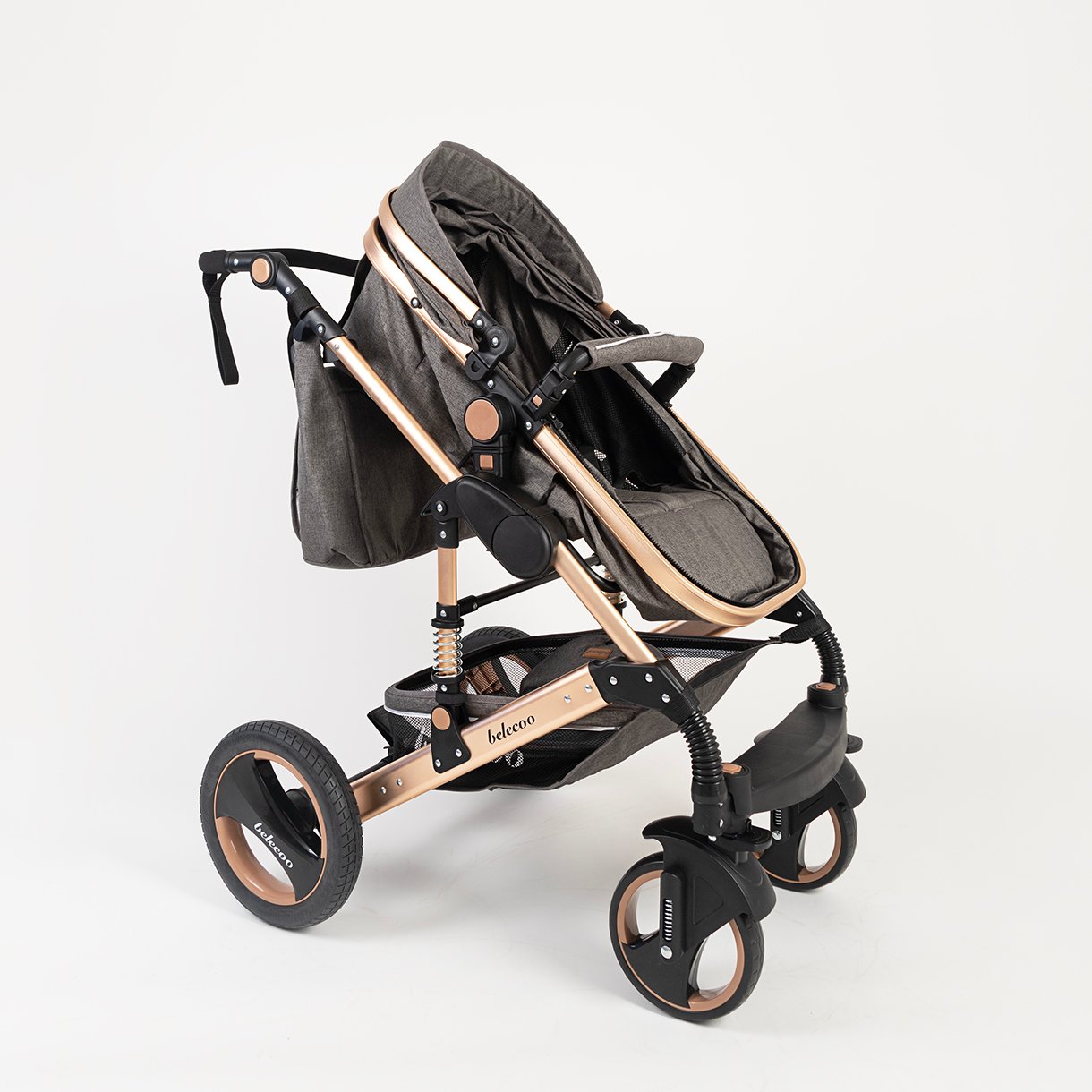 Belecoo Q3 Linen 2 in 1 Stroller - Image 5