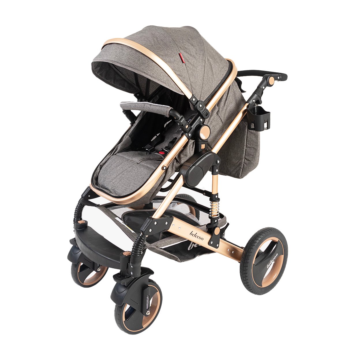 Belecoo Q3 Linen 2 in 1 Stroller - Image 4